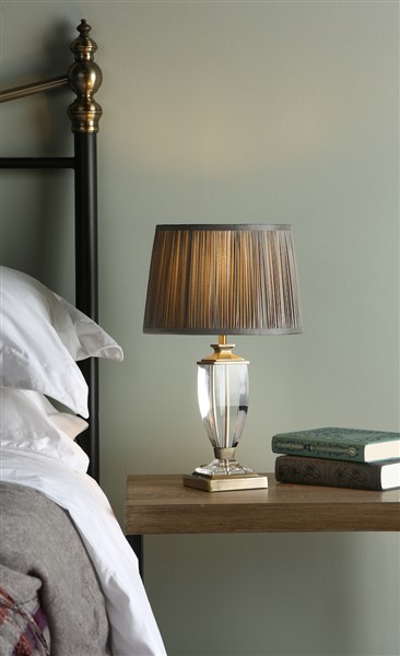 (image for) Laura Ashley Carson Small Table Lamp Antique Brass & Crystal Base Only